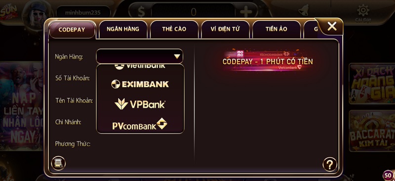 Nạp bằng codepay cực kỳ nhanh mà hoàn toàn miễn phí